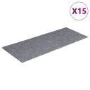 vidaXL Selvklebende trappematter 15 stk 60x25 cm lysegrå