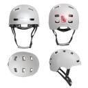 Crazy Safety Urban bicycle and skater helmet with front and rear lights Matt White M 54 57cm CS240201