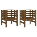  Hagestoler 2 stk honningbrun 61,5x53x71 cm heltre furu