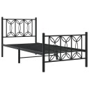  Sengeramme i metall med hode- og fotgavl svart 75x190 cm 8721102643996
