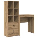  Skrivebord med lagring 2 pcs artisan eik 70 x 40 x 76 cm