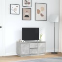 TV benk med LED lys betonggrå 100x41x50 cm