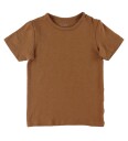 Minymo T skjorte 2 pack Hvit/Grønn Stripet/Karamell 11 år 146 T skjorte Brun