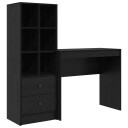  Skrivebord med lagring 2 pcs Svart eik 90 x 40 x 76 cm