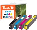 Peach PI300 744 BK/C/M/Y blekkpatroner 4 pk 64 ml/35 ml