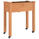 vidaXL Plantekasse med foring brun 71x37x80 cm heltre gran