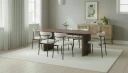 Richeto spisebord 240 cm med 6 Lucy spisestoler - Røkt eik / hvit bouclé