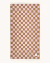 Maison Deux Checkerboard XL Pledd Rosa/Terracotta
