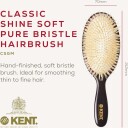 Kent Brushes Classic Shine Medium Soft White Pure Bristle Hairbrush