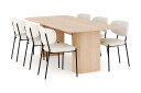 Other Brand Kopparbo Spisegruppe 200 260 cm Forlengbar med 6 Gemmiano Spisestoler Whitewash