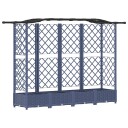 vidaXL Hevet Bed med Trellis og Tak Grå 203,5 x 40 x 123 cm PP