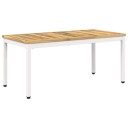 vidaXL Kaffebord Hvit 50 x 100,5 x 45 cm Solid akasietre