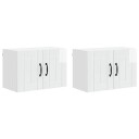  Kjøkkenvegghyller med dør 2 pcs Høyglanset hvit 60 x 31 x 40 cm