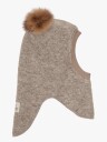 Huttelihut Camel Melange Elefantlue Ull Alpaca Pompoms 4 6 år/53