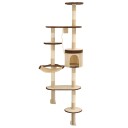 Vidaxl Kattetre Med Klorestolper I Sisal Veggmontert 194 cm
