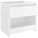 vidaXL Nattbord høyglans hvit 40x30x39 cm sponplate