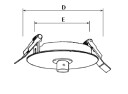TL Pendelbase Innfelt Ø68/83 D95mm Sort