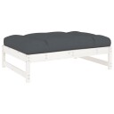 vidaXL Hagefotskammel hvit 120x80 cm heltre furu