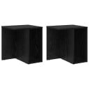 vidaXL Avlastningsbord 2 pcs Svart Eik 37 x 32 x 40 cm Konstruert tre