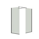 Dansani Match walk in dusjløsning, modell D+D, 67 cm, klart glass, svart profil