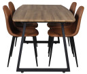 Venture Design Inca & Polar spisegruppe Natur/brun 4 st stoler & bord 160 x 85 cm