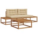 vidaXL Utendørs sofa sett med pute Naturlig og Beige