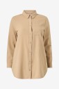 KAFFE Curve Lang skjorte kcNana Shirt Tunic Beige