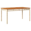  Hagebord beige 140x80x75 cm polyrotting og akasie 366278