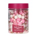 Funcakes Kakestrøssel Pink Celebration Myke Perler i Rosa Gull Og Hvit 80g| Slikkepott.No