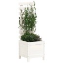 Hageplantekasse med stativ hvit 39x39,5x114 cm heltre furu