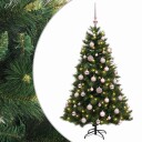 vidaXL Kunstig juletre med julekuler 120 cm 150 LED-lys Varmhvit