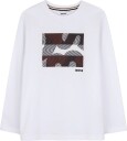 BOSS Long Sleeve T Shirt   White   104