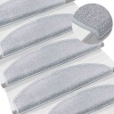  Selvlimende trappematter 15 pcs Lysegrå 80 x 24,5 x 3,5 cm