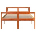  Sengeramme med hodegavl voksbrun 150x200 cm heltre furu 3305884