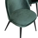 Venture Home Gold Spisegruppe Forlengningsbar 180 220 cm Rektangulær med 6 Velvet Stoler Sort