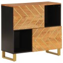 vidaXL TV-benk brun og svart 80x33,5x75 cm heltre mango