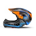 Rockbros TT 32SOBL M barnesykkelhjelm med avtakbart hakestykke størrelse M   svart og oransje