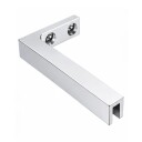 Vikingbad Støttevinkler til Emil - Glass Vegg Børstet grå / Venstre Hengslet