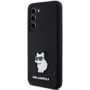 Karl Lagerfeld Hardcase Silikon Choupette Metal Pin til Samsung Galaxy S23 Svart