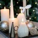 Diamantlys med glitter creme stort