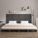 vidaXL Veggmontert sengegavl grå 166x3x91,5 cm heltre furu