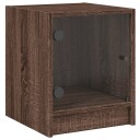  Nattskap med glassdører brun eik 35x37x42 cm 8721012213050
