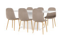 Concept 55 Griffith Spisebord 180 cm Uttrekkbart med ileggsplate + 6 stk Naira stol brun med eikeben   Hvit/Brun