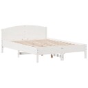 vidaXL Sengeramme med hodegavl hvit 150x200 cm heltre furu 8721012430419