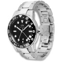 Daniel Wellington DW Watch Iconic GMT Link Black Ceramic Bezel Silver 40mm