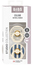 BIBS Studio Colour Smokk 2-Pack Lateks Str 2 Rund Pin/Ivory Steel Blue Mix