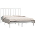 vidaXL Sengeramme hvit heltre furu 140x190 cm