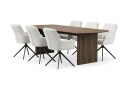 Bark Richeto Spisegruppe 240 cm med 6 Torsby Snurrestoler   Røkt eik/Lys beige