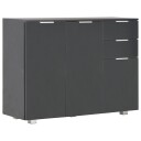 vidaXL Skjenk høyglans svart 107x35x76 cm