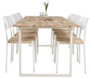 Venture Design Cirebon & Polly spisegruppe Natur/hvit 6 st stoler & bord 200 x 90 cm
